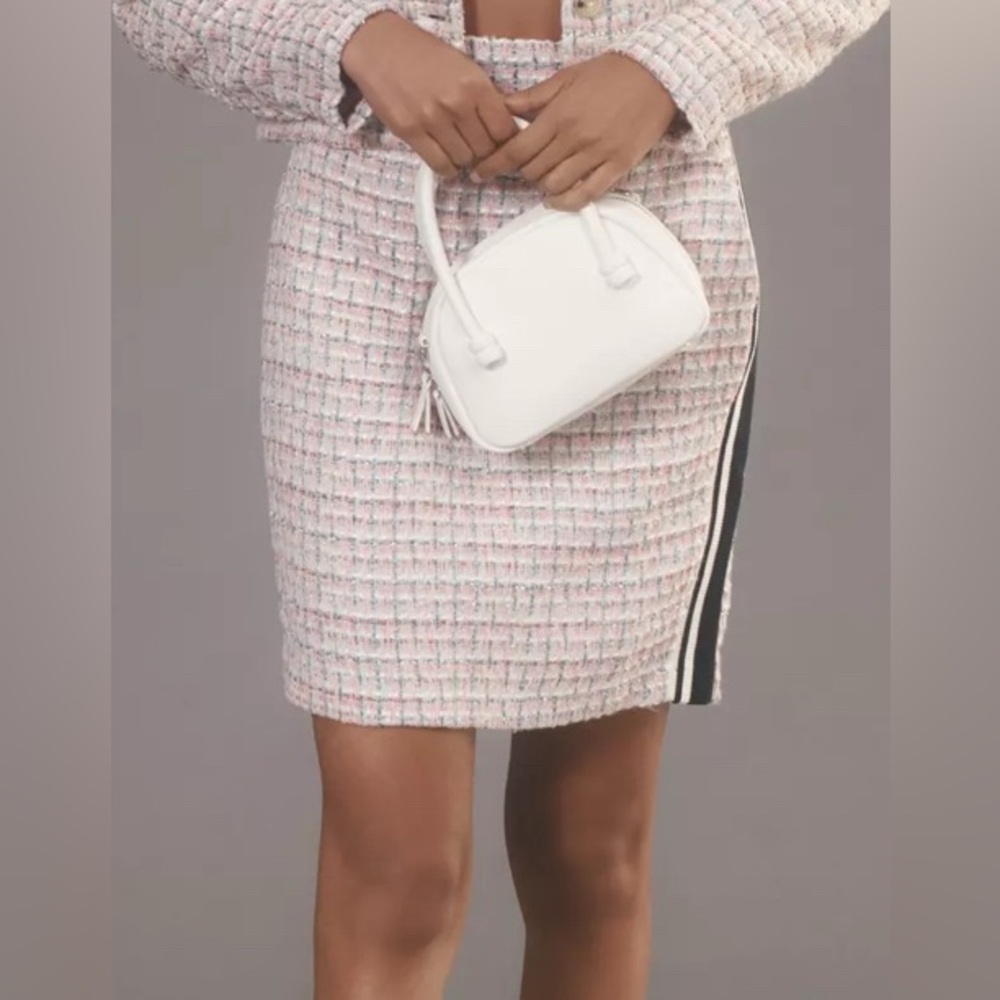 NWOT Anthropologie Maeve Tweed Skirt w Athletic Stripes- Size 6